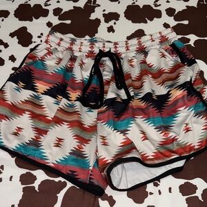 Vibrant Patterned Women's Athletic Shorts